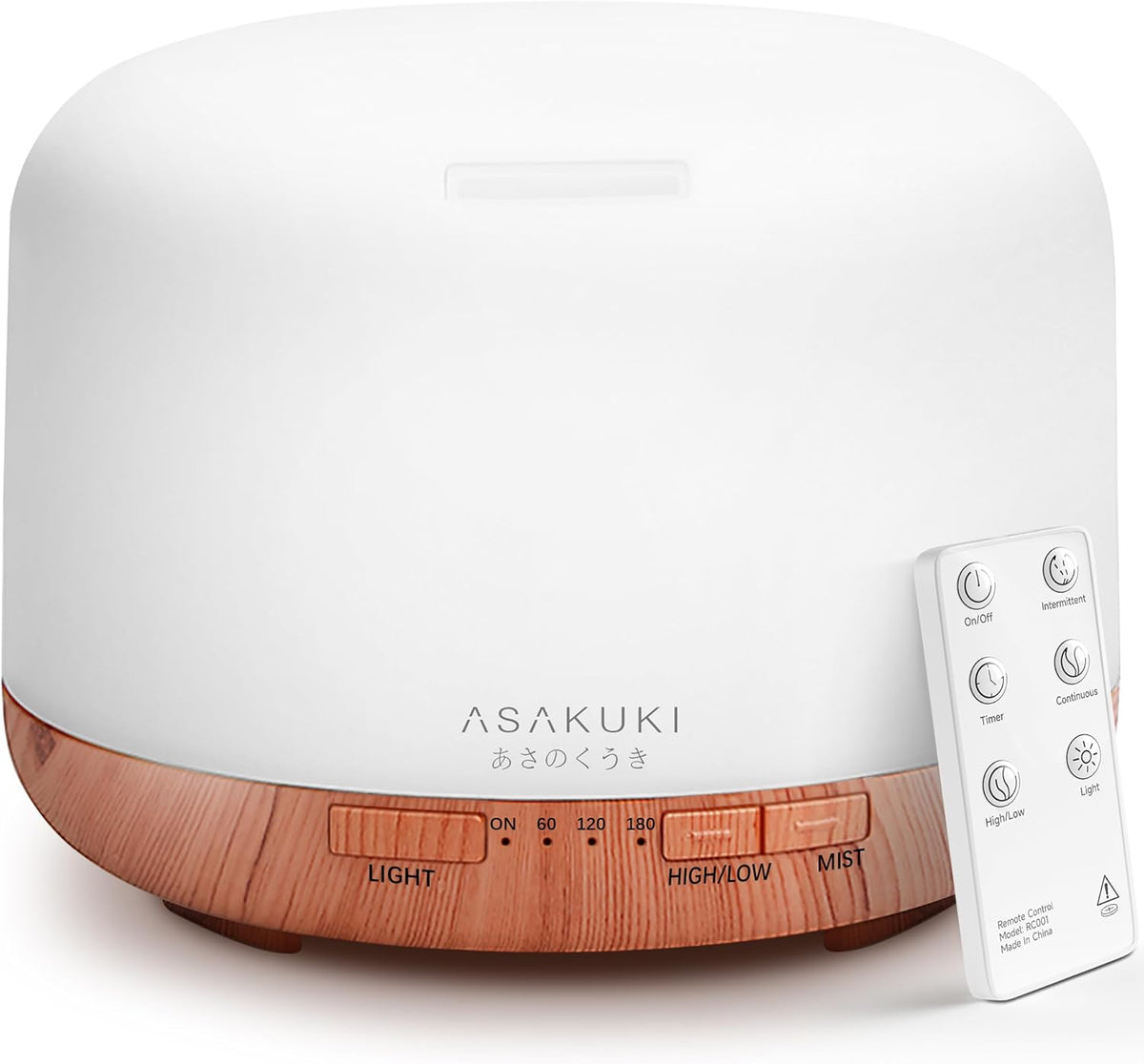 ASAKUKI Essential Oil Diffuser with Remote Control Aromatherapy Humidifier