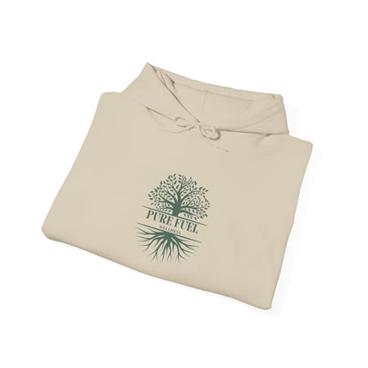Tree Roots Hoodie — 'Pure Fuel' Eco Nature Graphic Pullover
