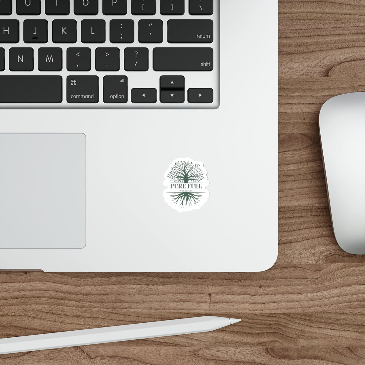 Pure Fuel Wellness Die-Cut Sticker — Tree & Roots Logo Sticker for Laptops, Water Bottles, Wellness Brands