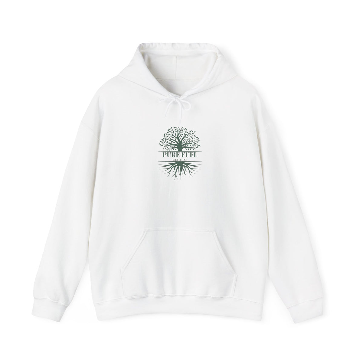 Tree Roots Hoodie — 'Pure Fuel' Eco Nature Graphic Pullover