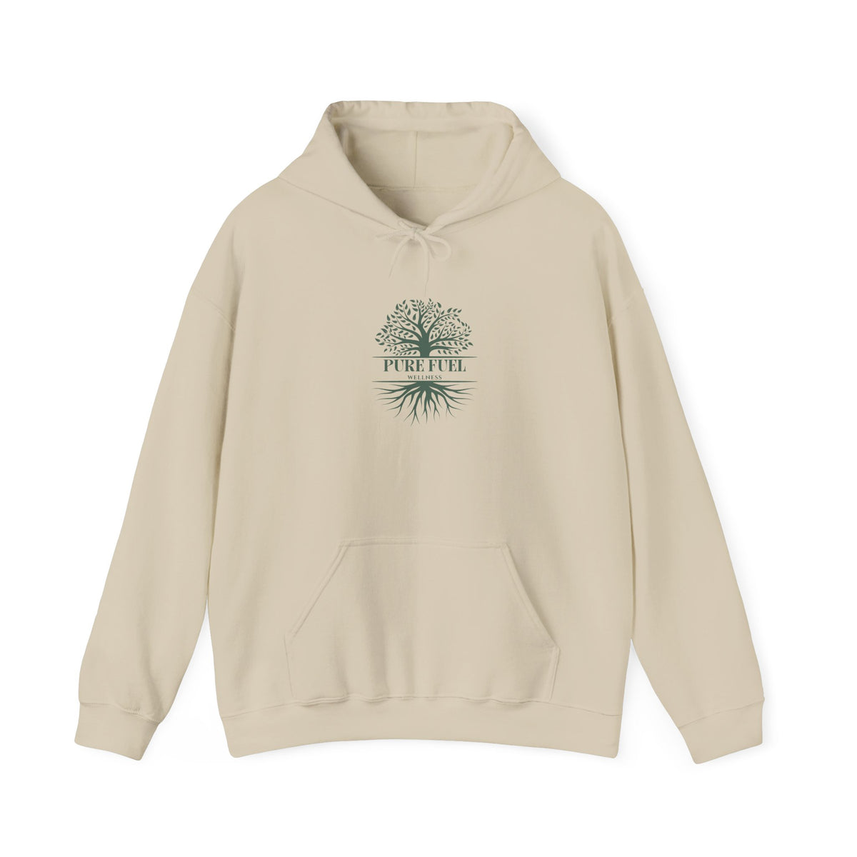 Tree Roots Hoodie — 'Pure Fuel' Eco Nature Graphic Pullover