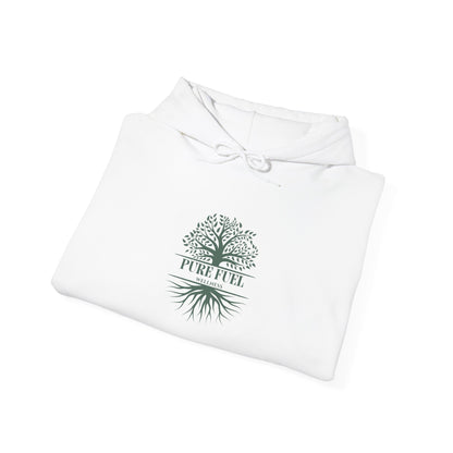 Tree Roots Hoodie — 'Pure Fuel' Eco Nature Graphic Pullover