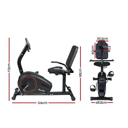Everfit Magnetic Recumbent Exercise Bike Fitness Trainer Home Gym