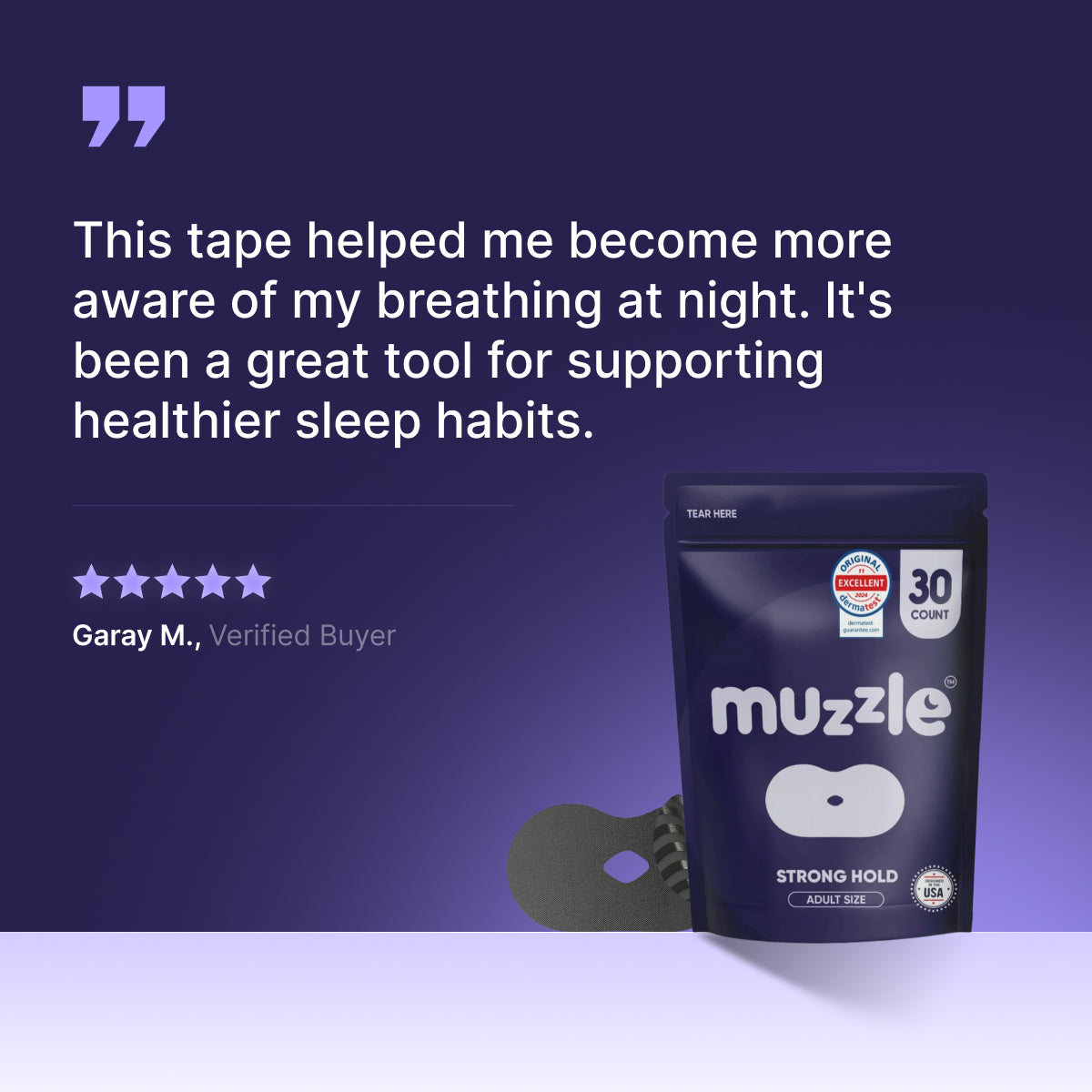Muzzle Mouth Tape for Adults Medium Hold Sleep Strips