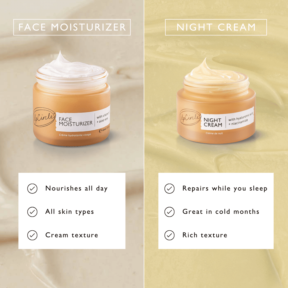 Night Cream with Hyaluronic Acid Niacinamide Hydrating Facial Moisturizer