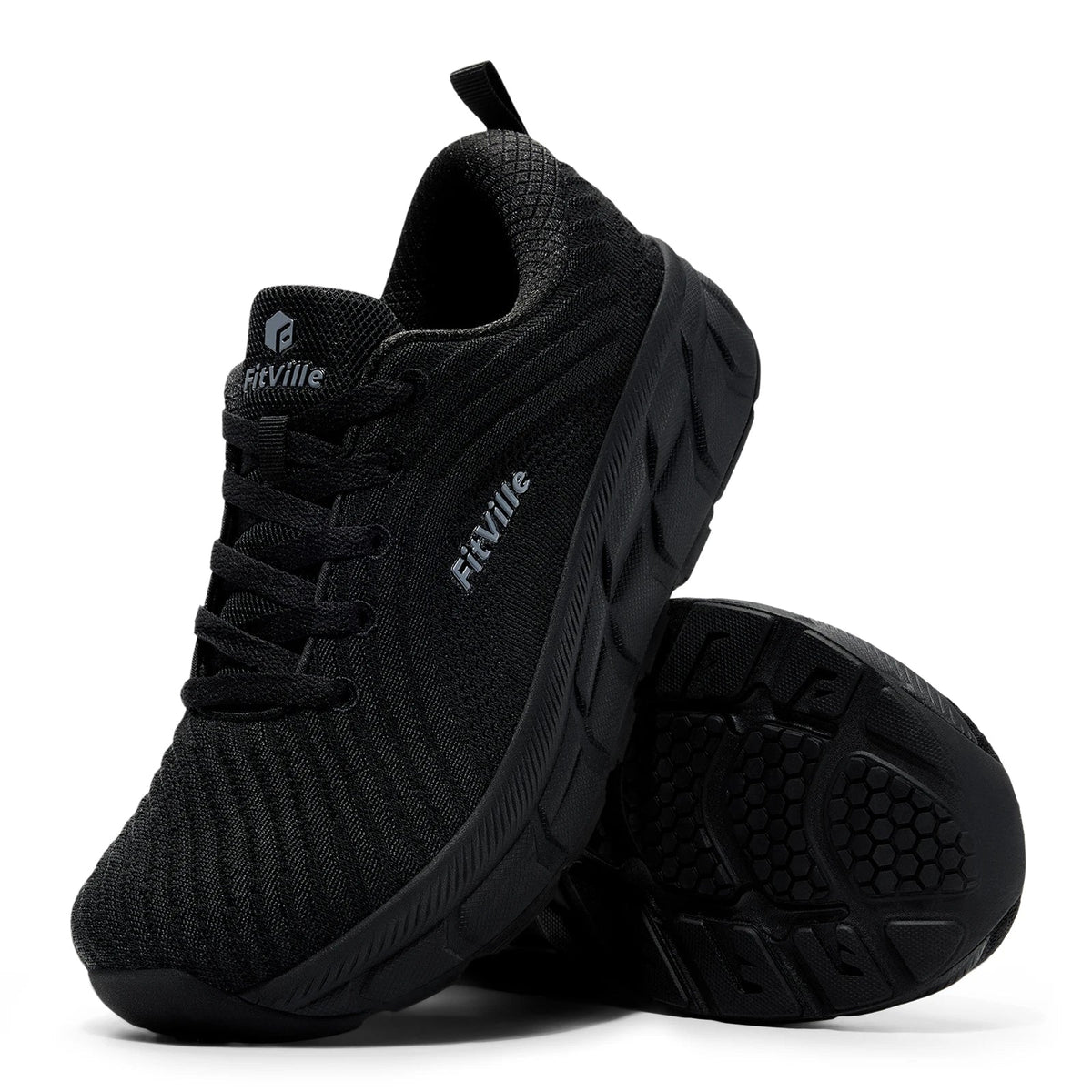 FitVille Men's Sports Shoes Extra Wide Running Walking Shoes for Men Comfort Casual Men Sneakers Lightweight Cushioned Footwear