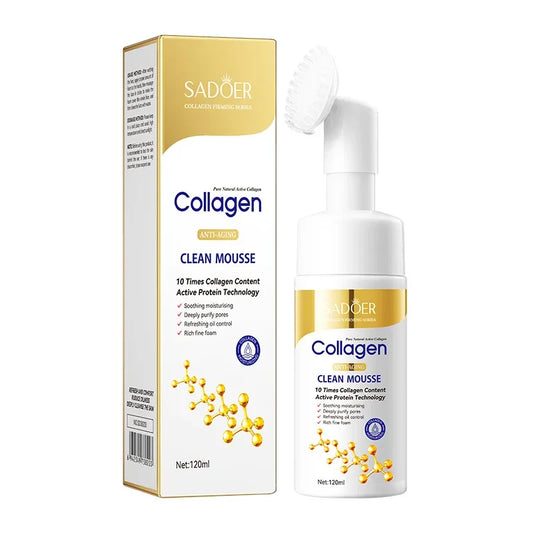 SADOER Collagen Facial Cleanser Mousse Deep Cleansing Moisturizing Foam