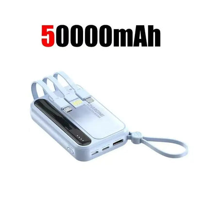 Lenovo 2026New 120W Super Fast Charging 500000mAh 4 In1 Cables Portable Powerbank Power Bank For Iphone Huawei Samsung