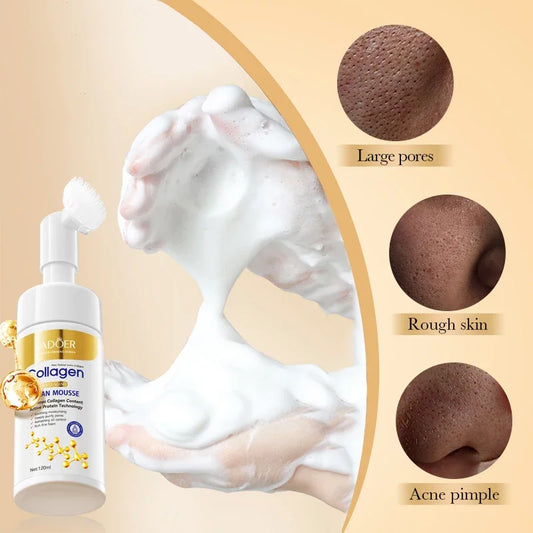 SADOER Collagen Facial Cleanser Mousse Deep Cleansing Moisturizing Foam