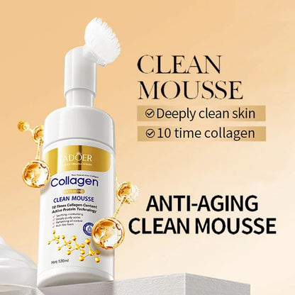 SADOER Collagen Facial Cleanser Mousse Deep Cleansing Moisturizing Foam