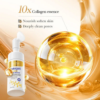 SADOER Collagen Facial Cleanser Mousse Deep Cleansing Moisturizing Foam
