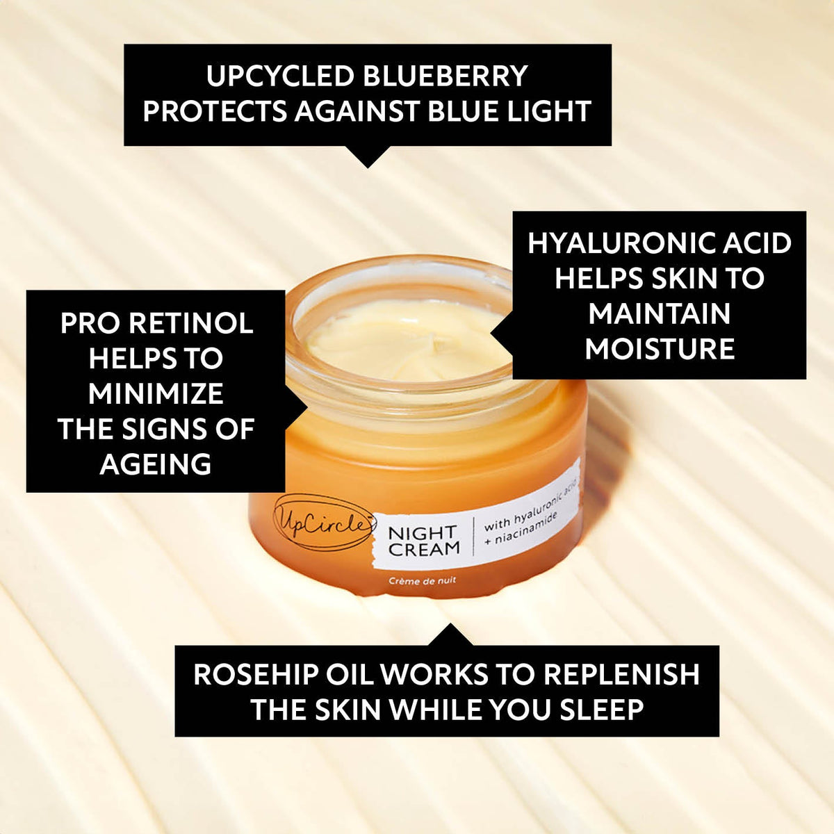 Night Cream with Hyaluronic Acid Niacinamide Hydrating Facial Moisturizer