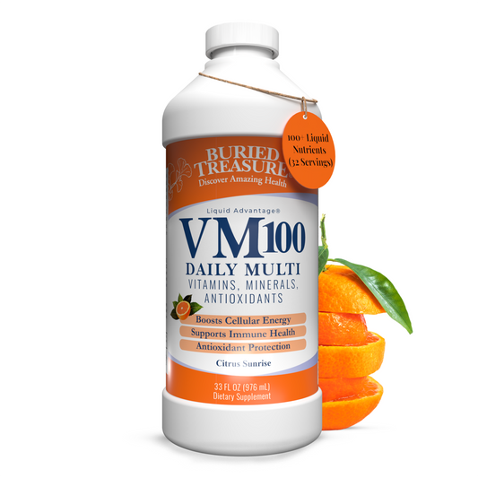 VM100 Liquid Multivitamin Multimineral 100+ Nutrient Daily Supplement 32oz