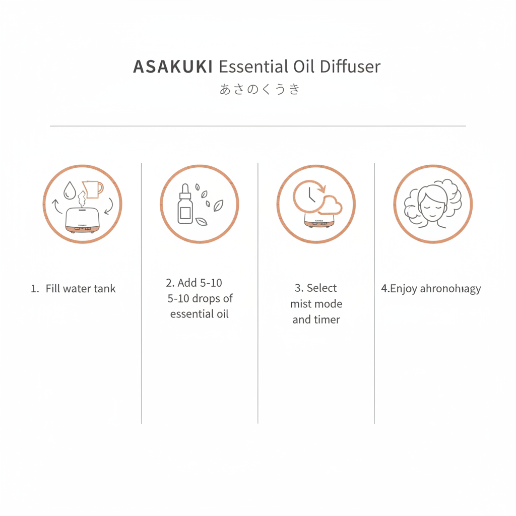 ASAKUKI Essential Oil Diffuser with Remote Control Aromatherapy Humidifier