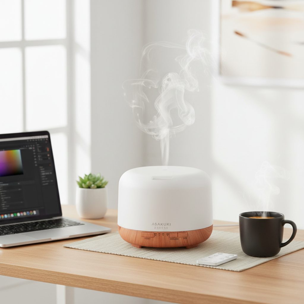 ASAKUKI Essential Oil Diffuser with Remote Control Aromatherapy Humidifier