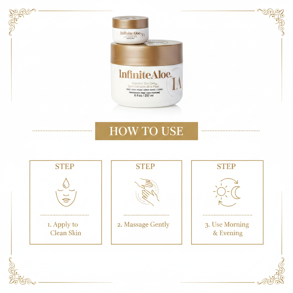 InfiniteAloe Complete Face Body Cream Fragrance Free 8oz