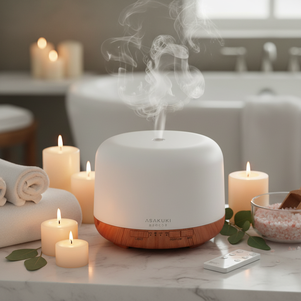 ASAKUKI Essential Oil Diffuser with Remote Control Aromatherapy Humidifier