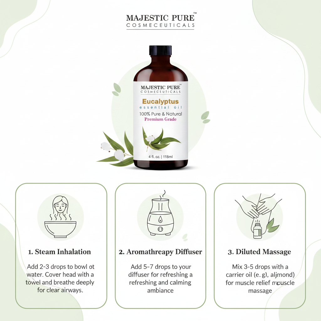 Majestic Pure Eucalyptus Essential Oil 4 fl oz (118 ml)