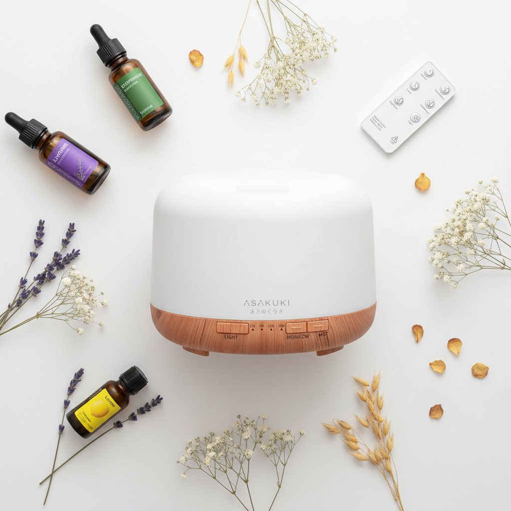 ASAKUKI Essential Oil Diffuser with Remote Control Aromatherapy Humidifier