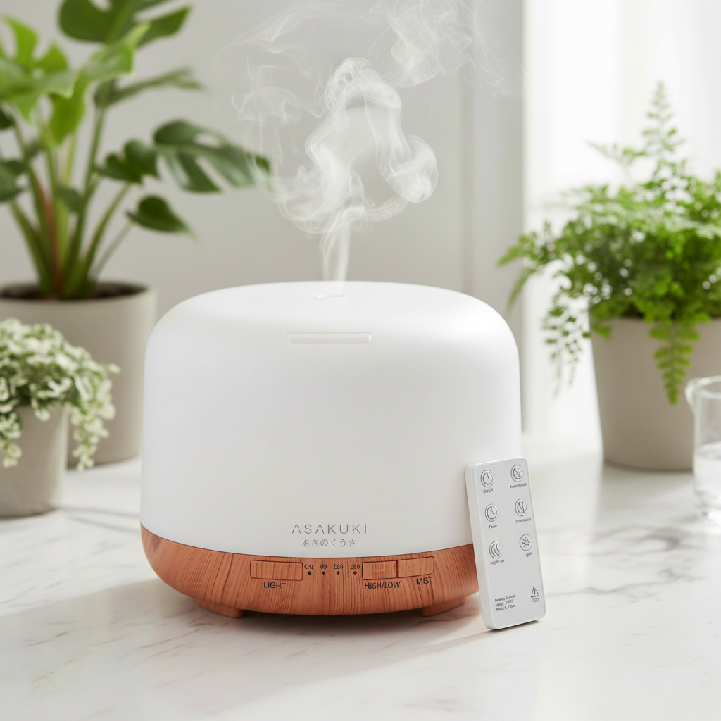 ASAKUKI Essential Oil Diffuser with Remote Control Aromatherapy Humidifier