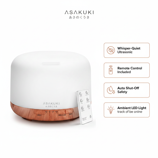 ASAKUKI Essential Oil Diffuser with Remote Control Aromatherapy Humidifier